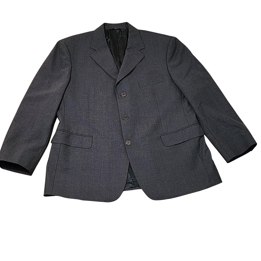 Vintage Brooks Brothers 346 Suit Jacket Mens 44S Gray Wool Stretch 3 Button